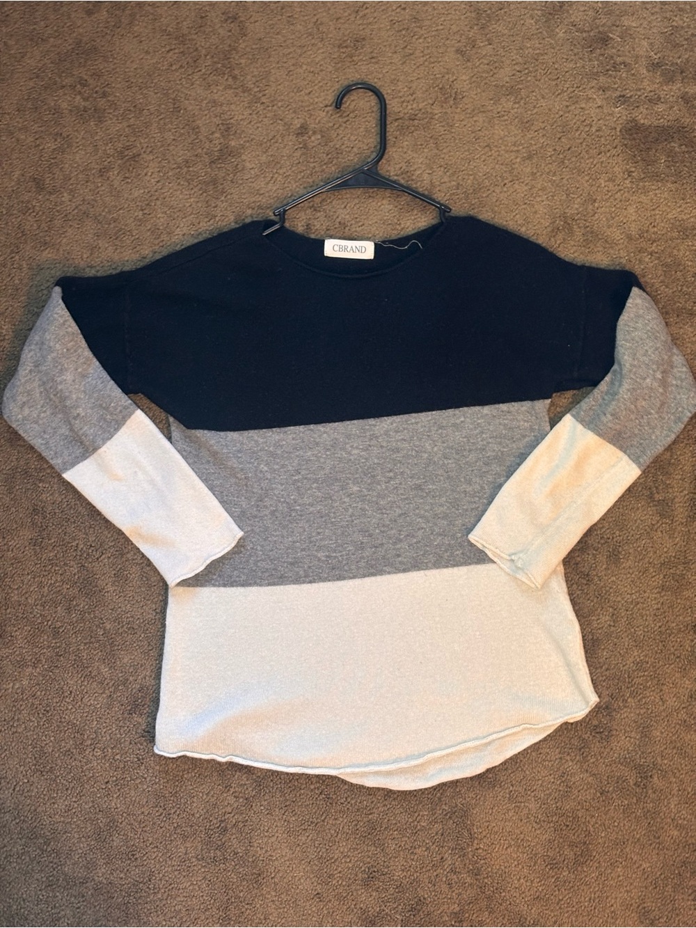 CBrand Colorblock Long Sleeve Tee - Navy, Gray & Cream